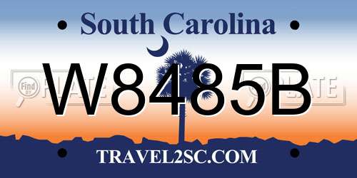 W8485B South Carolina License Plate
