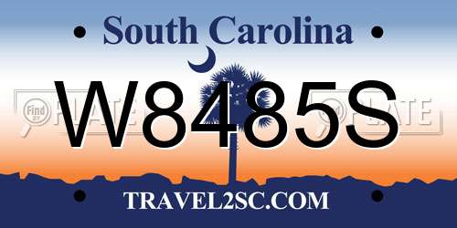 W8485S South Carolina License Plate