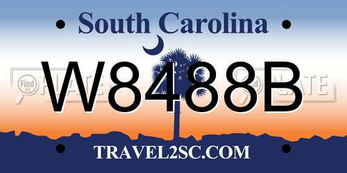W8488B South Carolina License Plate