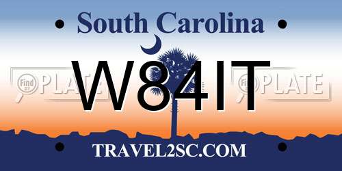 W84IT South Carolina License Plate