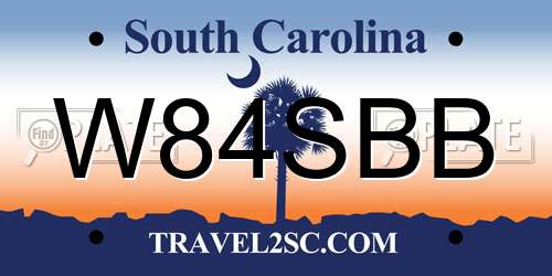 W84SBB South Carolina License Plate