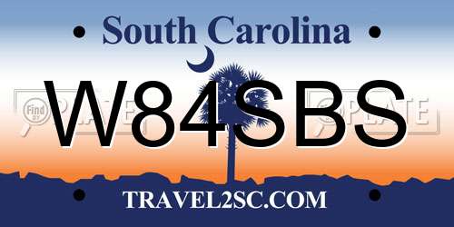 W84SBS South Carolina License Plate