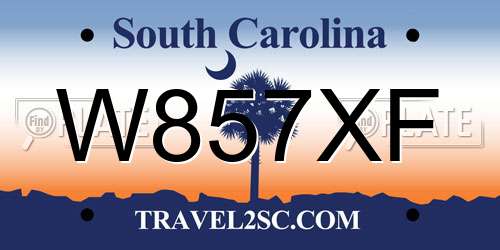 W857XF South Carolina License Plate