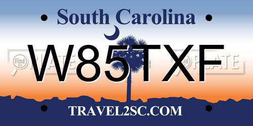 W85TXF South Carolina License Plate