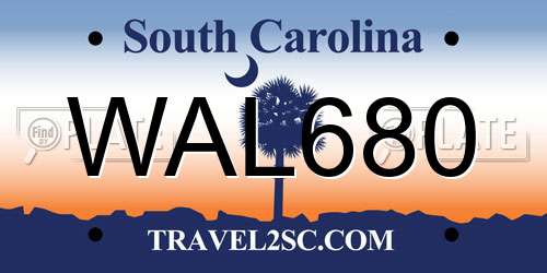 WAL680 South Carolina License Plate