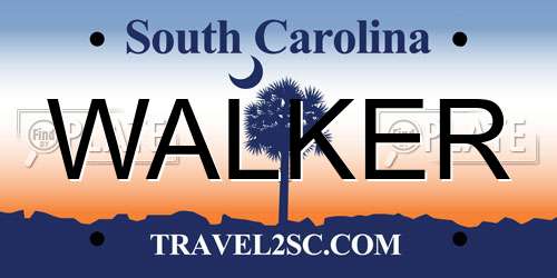WALKER South Carolina License Plate
