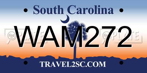 WAM272 South Carolina License Plate