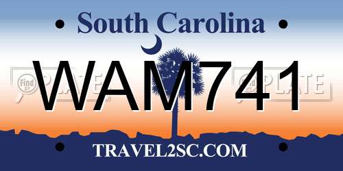 WAM741 South Carolina License Plate