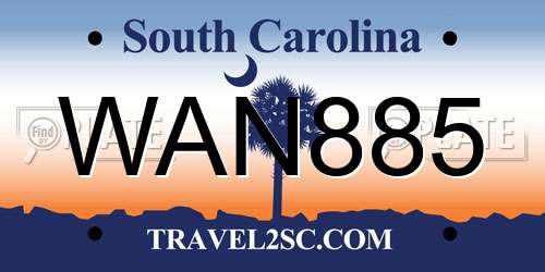 WAN885 South Carolina License Plate