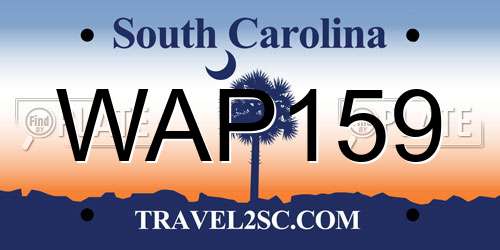 WAP159 South Carolina License Plate