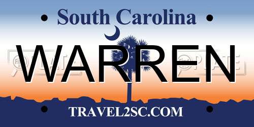 WARREN South Carolina License Plate