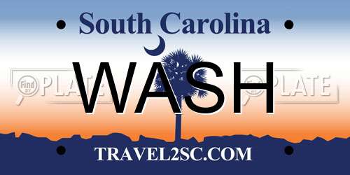 WASH South Carolina License Plate