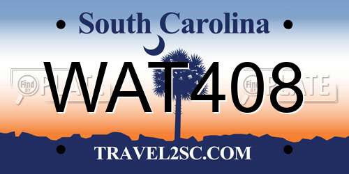 WAT408 South Carolina License Plate