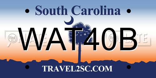 WAT40B South Carolina License Plate