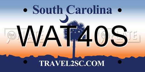 WAT40S South Carolina License Plate