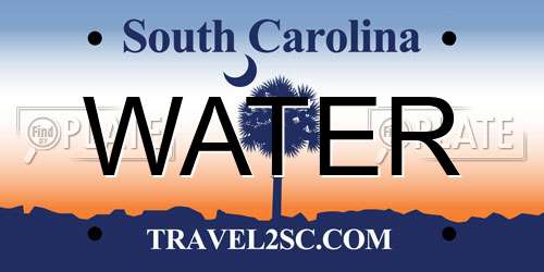 WATER South Carolina License Plate