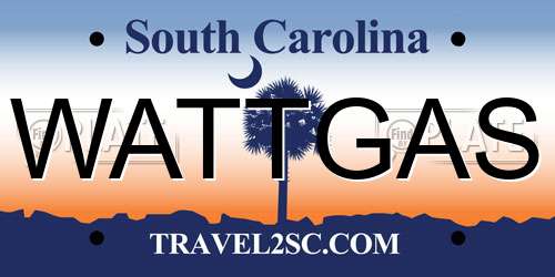 WATTGAS South Carolina License Plate