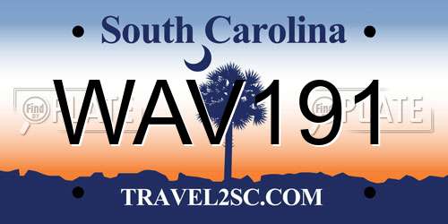 WAV191 South Carolina License Plate