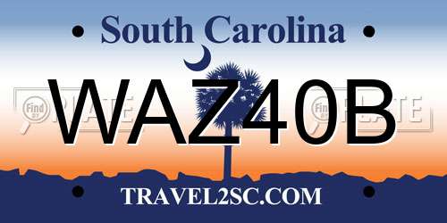 WAZ40B South Carolina License Plate