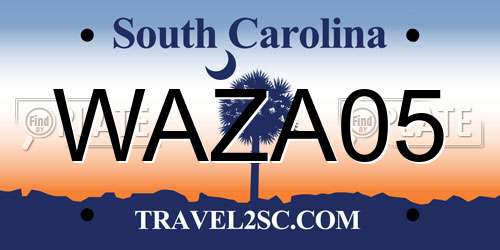 WAZA05 South Carolina License Plate