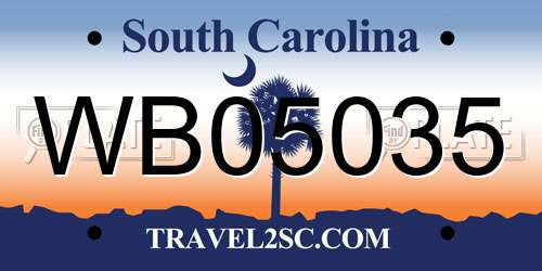 WB05035 South Carolina License Plate