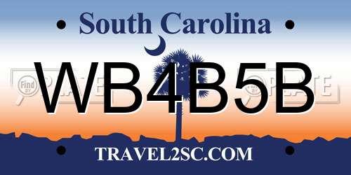 WB4B5B South Carolina License Plate