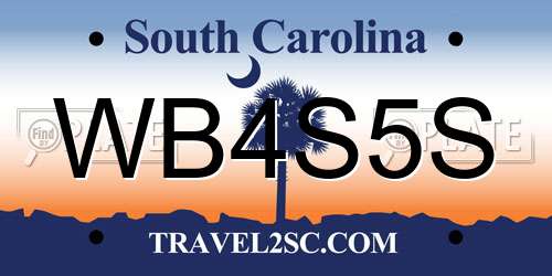 WB4S5S South Carolina License Plate