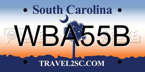 WBA55B South Carolina License Plate