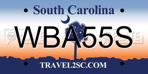 WBA55S South Carolina License Plate