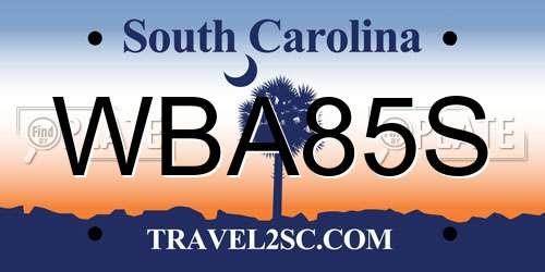 WBA85S South Carolina License Plate