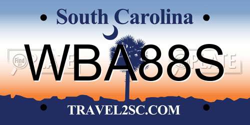 WBA88S South Carolina License Plate