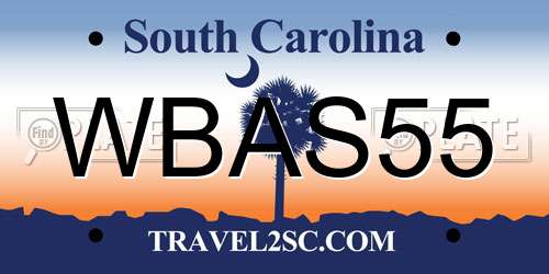 WBAS55 South Carolina License Plate