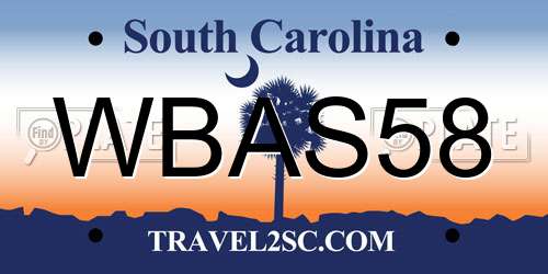 WBAS58 South Carolina License Plate