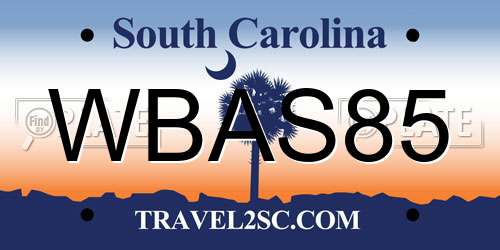 WBAS85 South Carolina License Plate