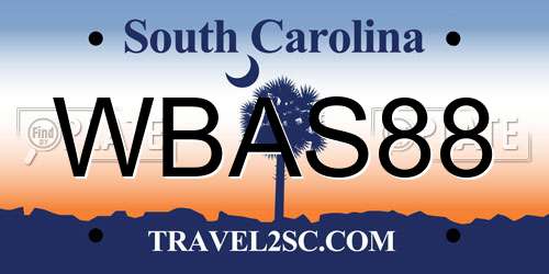 WBAS88 South Carolina License Plate