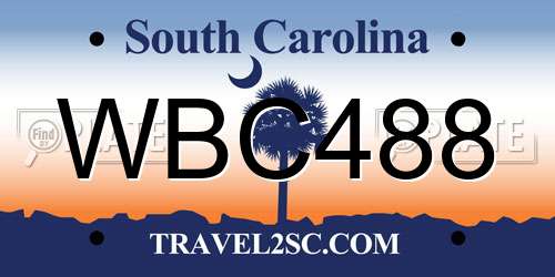 WBC488 South Carolina License Plate