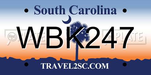 WBK247 South Carolina License Plate