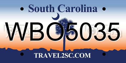 WBO5035 South Carolina License Plate