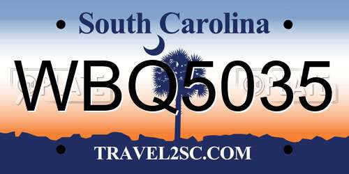 WBQ5035 South Carolina License Plate