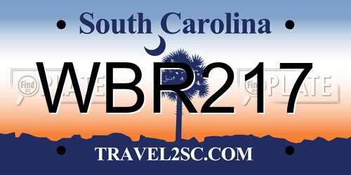 WBR217 South Carolina License Plate