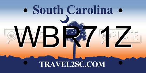 WBR71Z South Carolina License Plate