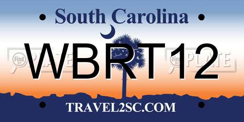 WBRT12 South Carolina License Plate