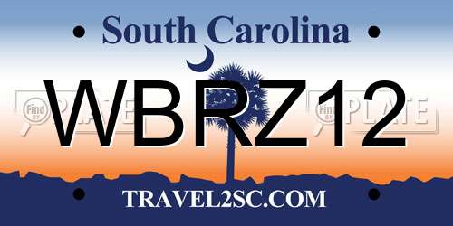 WBRZ12 South Carolina License Plate