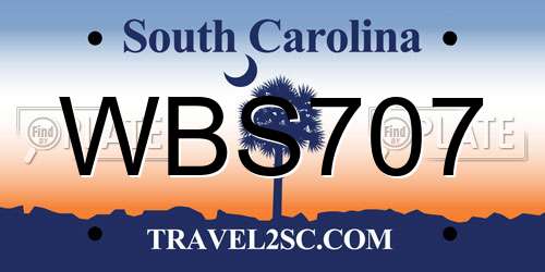 WBS707 South Carolina License Plate