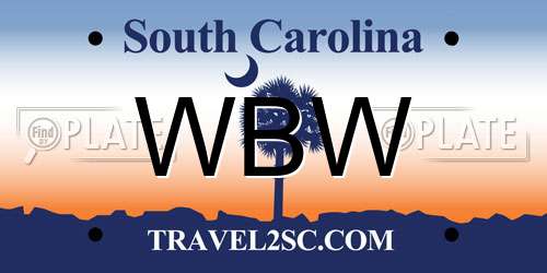 WBW South Carolina License Plate