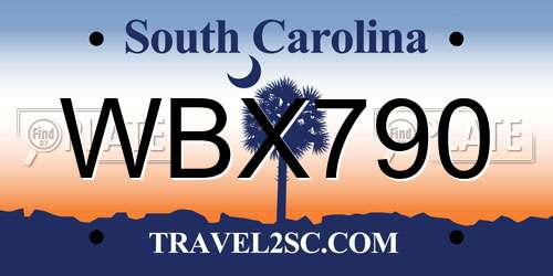 WBX790 South Carolina License Plate