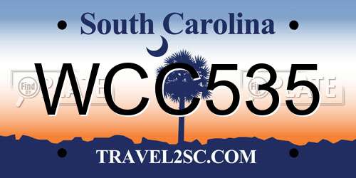 WCC535 South Carolina License Plate