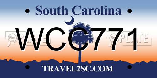 WCC771 South Carolina License Plate