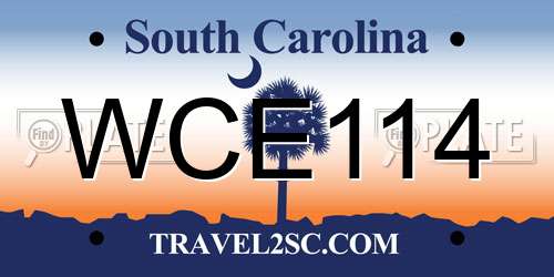 WCE114 South Carolina License Plate