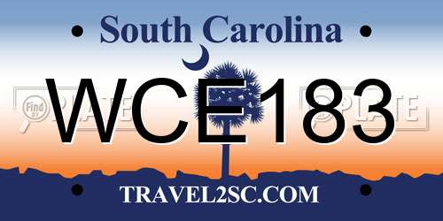 WCE183 South Carolina License Plate